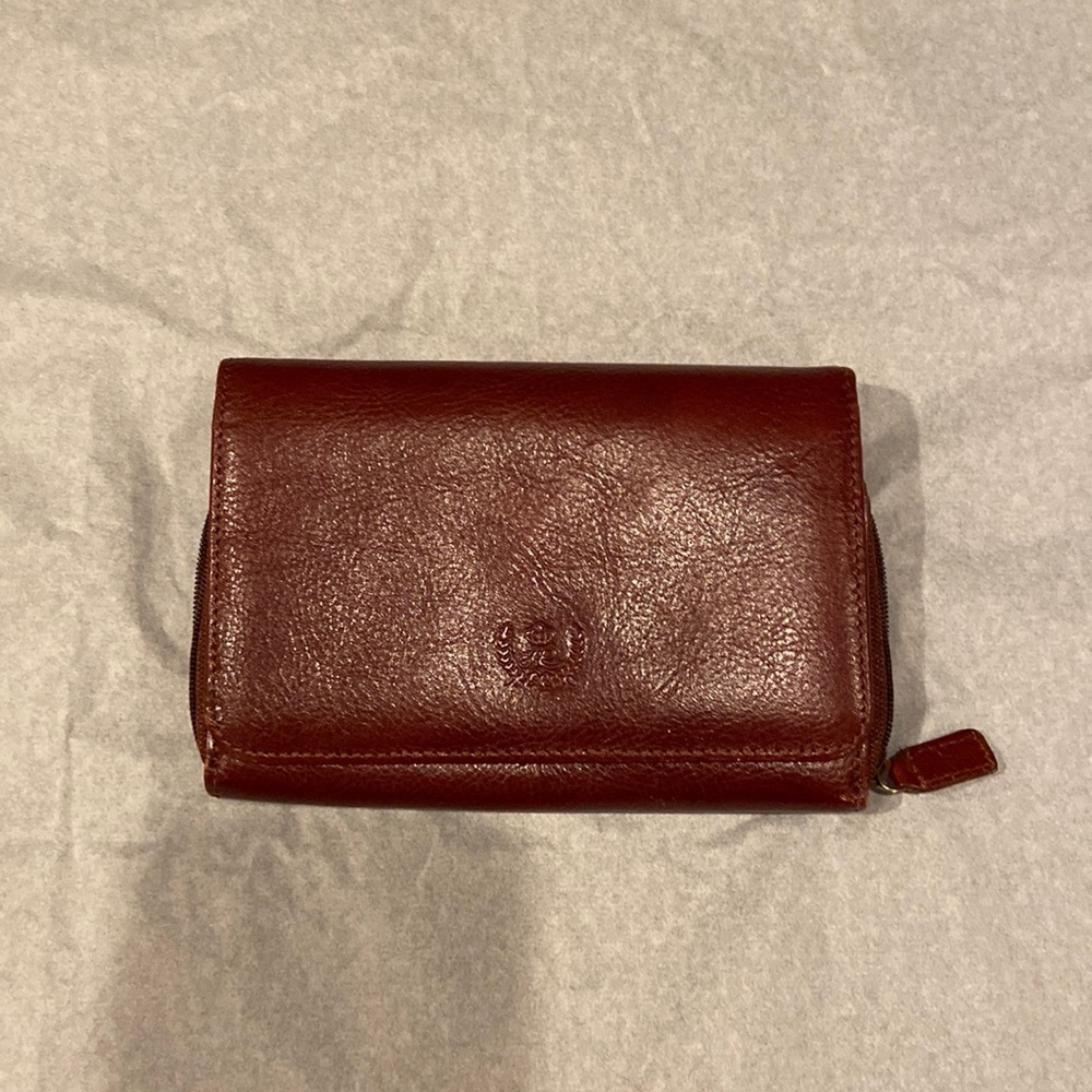 Italian Leather Wallet Dark Red, many compartments, functional, nice condition - Picture 3 of 14